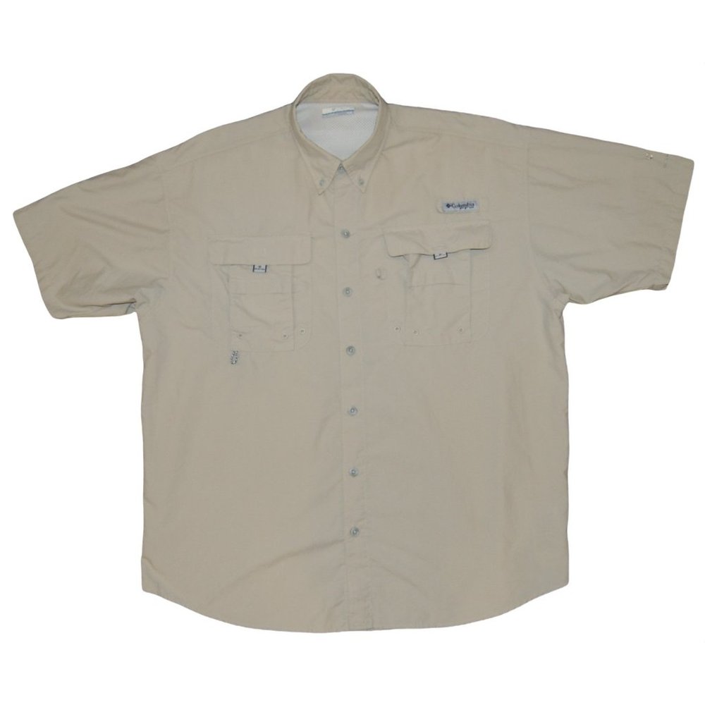 Columbia PFG Vented Fishing Shirt Men's Medium Button Down Short Sleeve Hiking